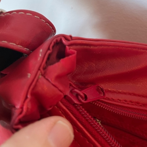 ECKO unltd RARE Marc ECKO Autograph Gold Rhino Red Crossbody Bag Vintage - Picture 15 of 17